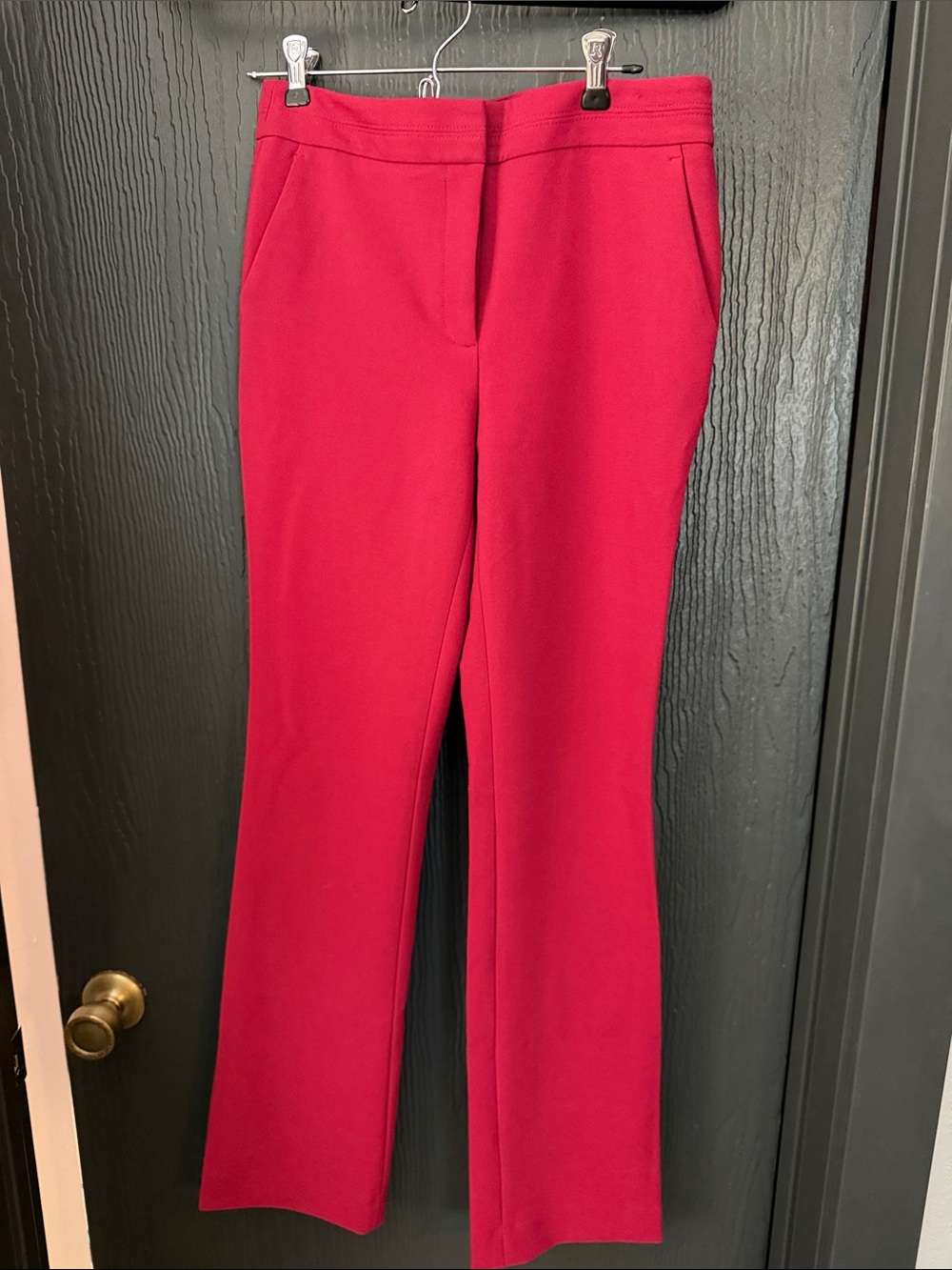 White House Black Market Women's Boot-Cut Pants in Red